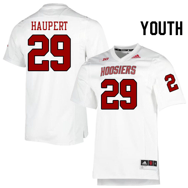 Youth #29 Luke Haupert Indiana Hoosiers College Football Jerseys Stitched-Retro White